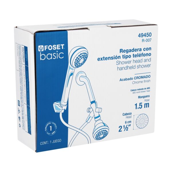 Regadera con extensión tipo teléfono, Foset